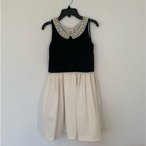 Zoe Ltd Black and Cream Formal Kids Dress